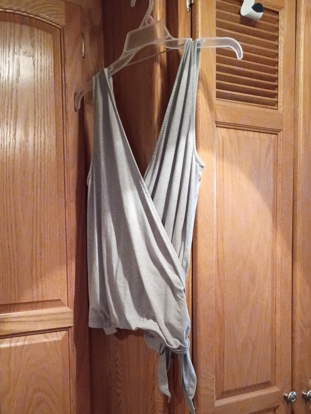 GAP Light Gray Wrap Camisole with Side Tie Very Good Condition.